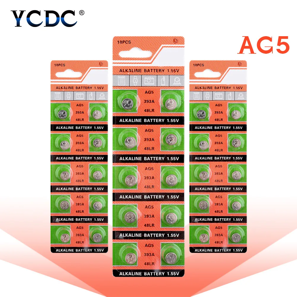 

Батарейки AG5 кнопочные для часов и игрушек, 10-100 шт.