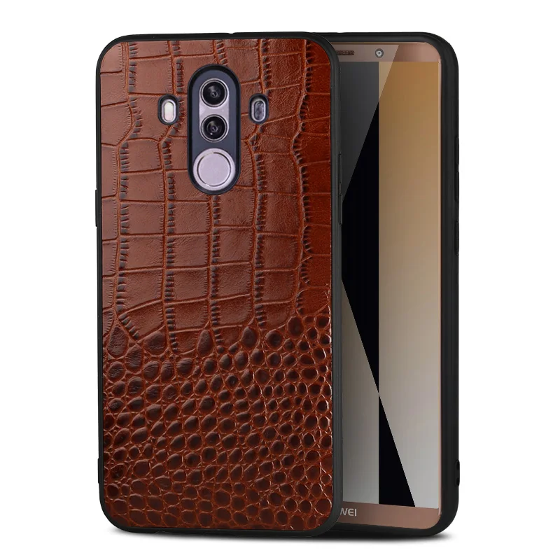 

Модный чехол из натуральной кожи под крокодила для телефона Huawei Nova 3 Mate RS Plus P20 Pro, прочный Чехол с полной защитой на 360 градусов