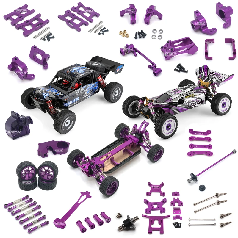 Автомобиль Wltoys 124018 124019 Радиоуправляемый 1:12 фиолетовый металлические запасные