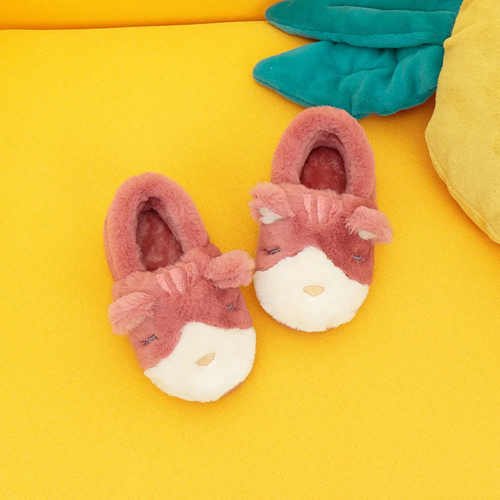 Тапочки для маленьких мальчиков и девочек Детская обувь детей Теплые домашние