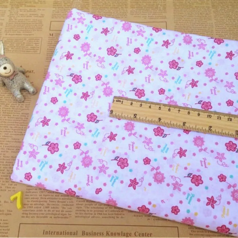 

Pink Floral Series Printed Cotton Plain Fabric for Patchwork 100x160cm Breathable Cotton Plain Fabric Material for DIY Sewing