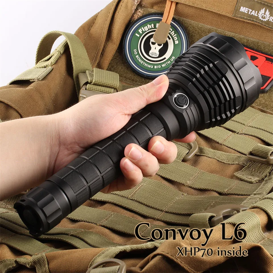 Convoy L6 Мощный CREE XHP70 светодиодный фонарь на дальние расстояния 26650 аккумулятор