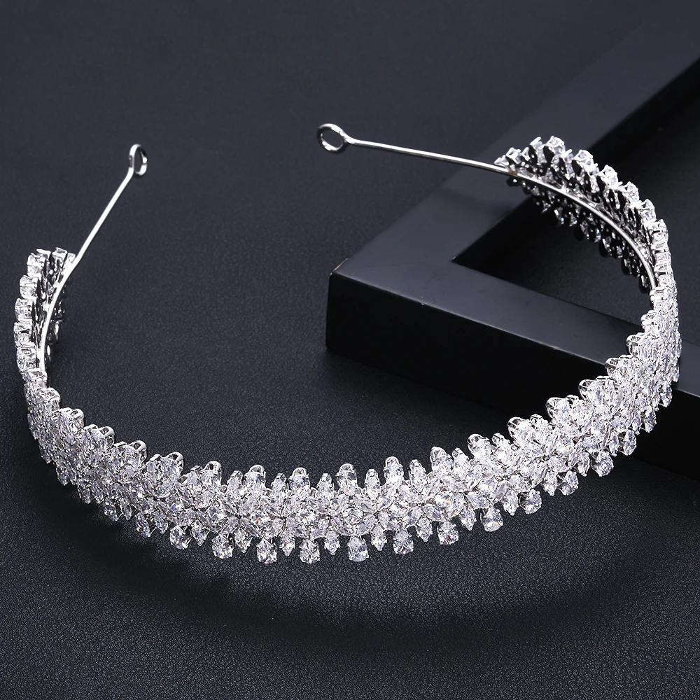 Женские свадебные головные уборы jankelly с кристаллами и кубиками циркона оптовая