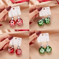 christmas sequins round ball drop earrings for women shiny snowflakes stars resin earring celebrate festival new year jewelry