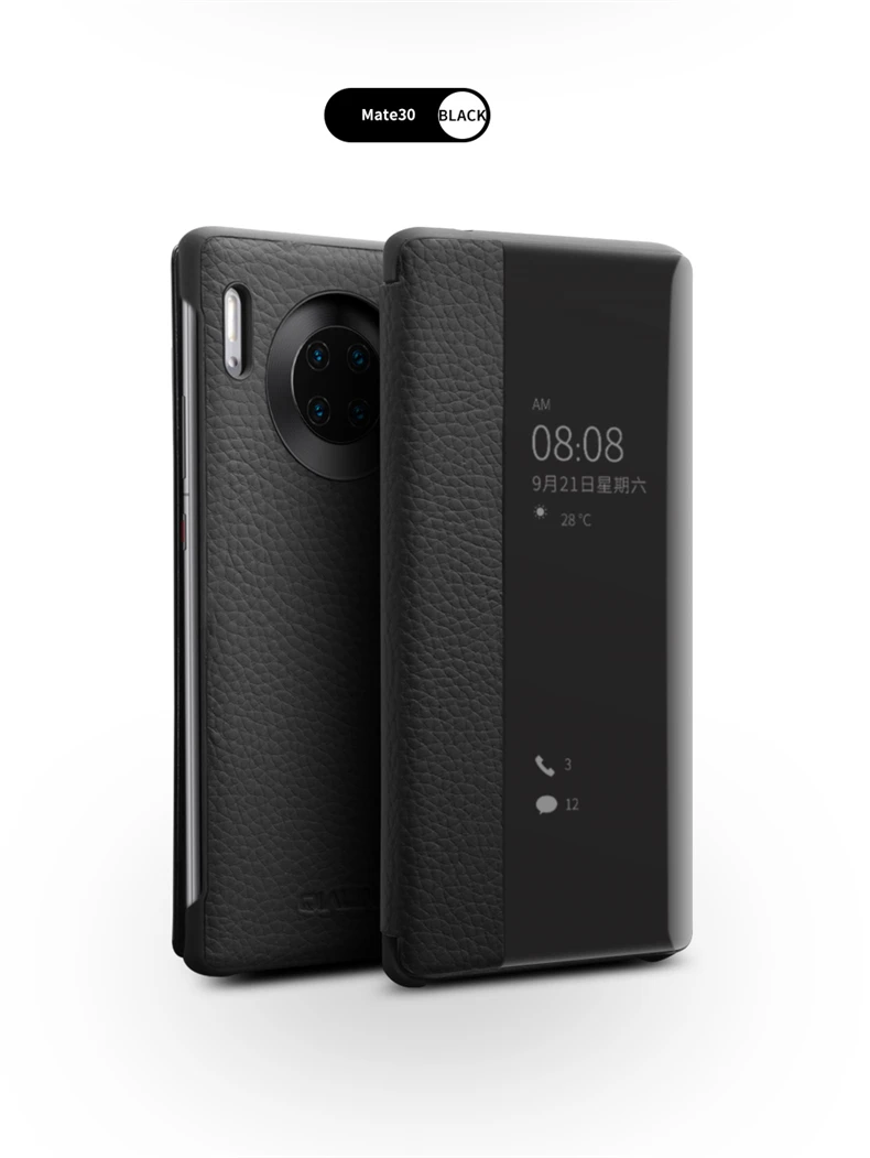 QIALINO Роскошный чехол для телефона из натуральной кожи для huawei P30 Pro Ультра тонкий смарт-чехол для huawei mate 30 Pro