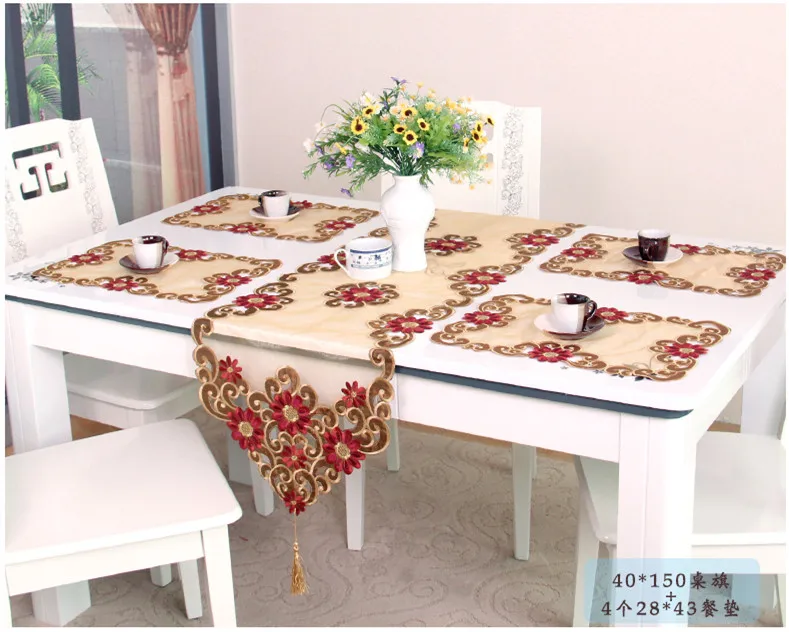 Европейская скатерть для стола с вышивкой элегантная настенная в деревенском