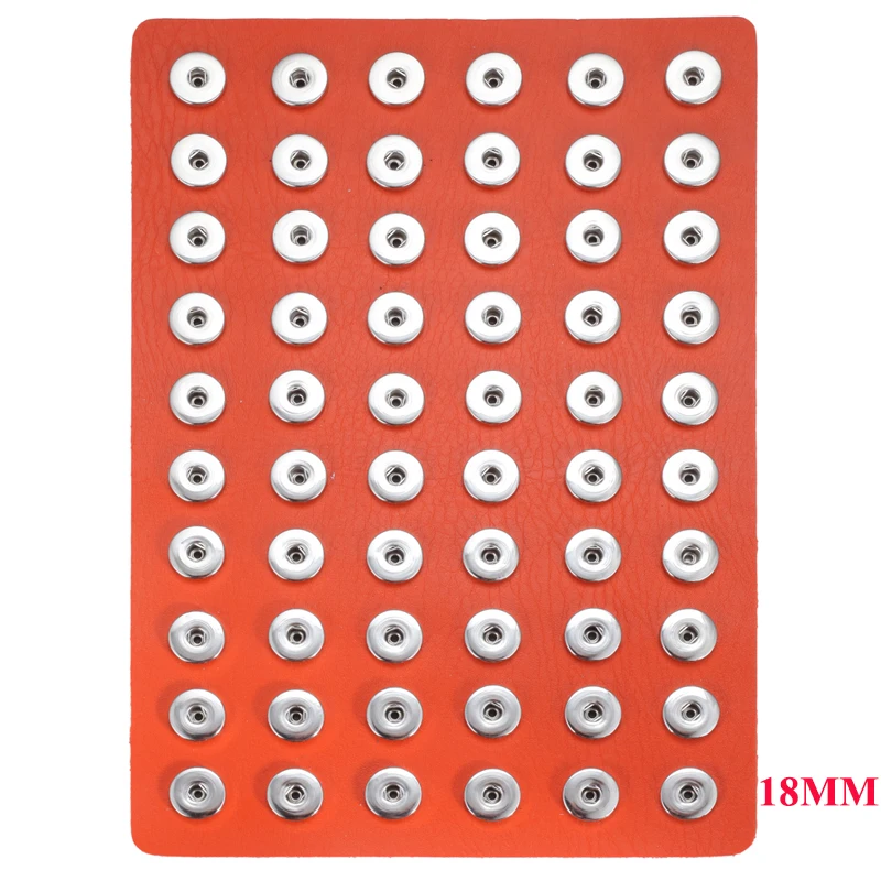 Fit 18mm Snaps Оснастки ювелирные изделия стенд держатель подходит 60 шт 12 мм и 18 мм Металлические стеклянные пуговицы ювелирные изделия кожа мягкий дисплей стенд - Окраска металла: Fit 18mm Snaps