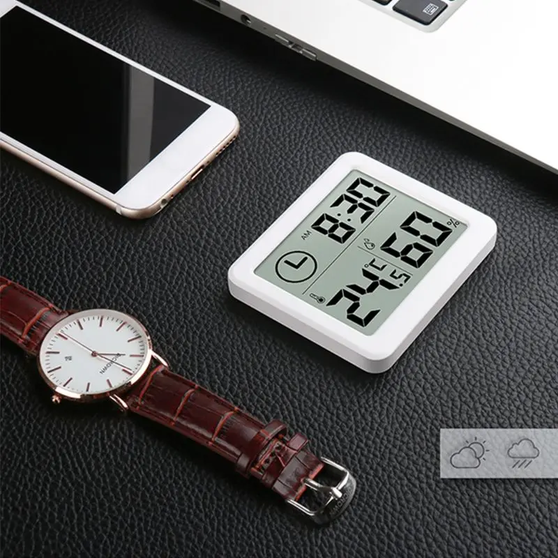 

Многофункциональный цифровой термометр-гигрометр, автоматический электронный монитор температуры и влажности, часы с ЖК-экраном 3,2 дюйма