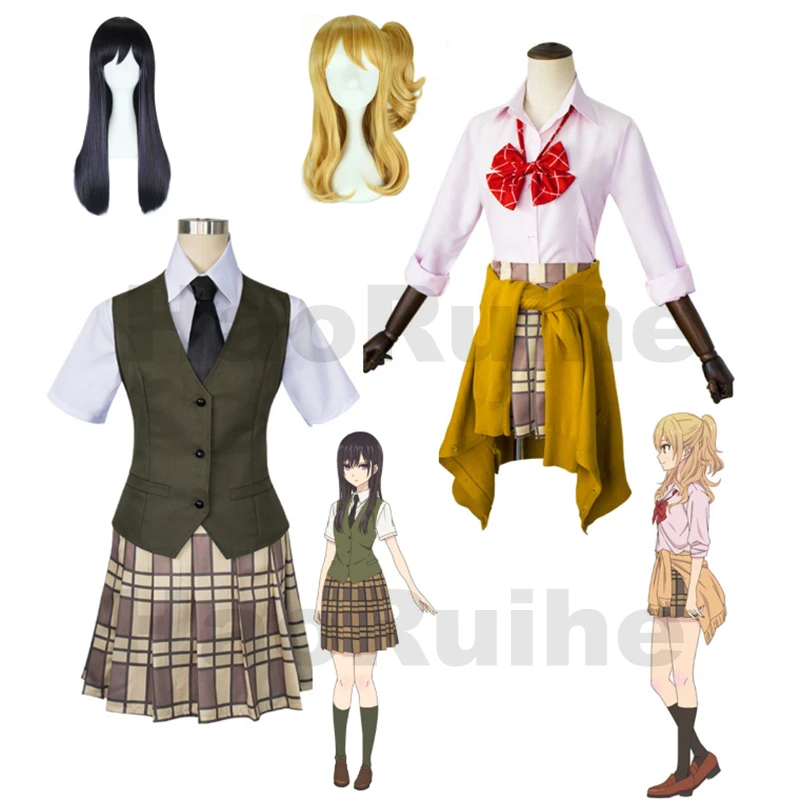 

Anime Cosplay Costumes Citrus Aihara Yuzu Aihara Mei High Quality Uniform Outfit Necktie Sweater Stockings Shirt Skirt Vest Wig
