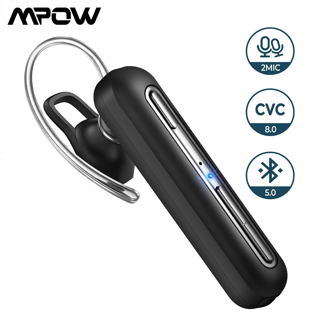 Mpow Бизнес Беспроводная гарнитура Bluetooth наушники с двойным микрофоном Handsfree наушники с 30 часов воспроизведения для сотового телефона EM17