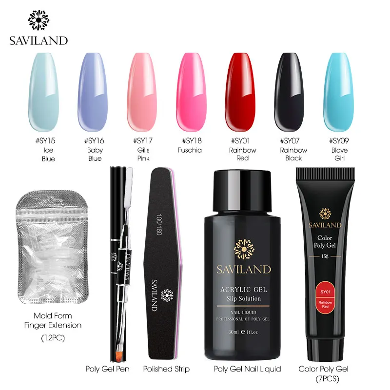 15g 11pcs Gel Kit Soak off 4 шт./компл. поли набор гелевых УФ Акрил строитель поли-гель, быстро сохнут, дизайн ногтей Pro с длинным натуральных ногтей Жесткий Гель-лак - Цвет: 15g 11pcs Gel Kit