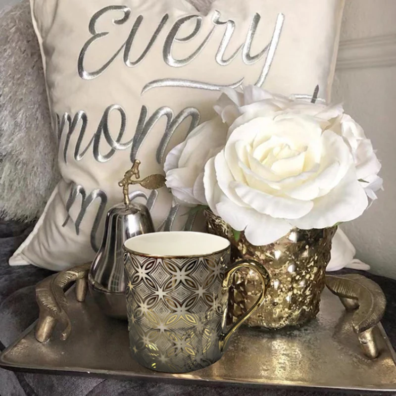 

European-Style Tableware Set Jingdezhen High-End China Household Cup and Mug Luxury Phnom Penh Gift Porcelain Mug
