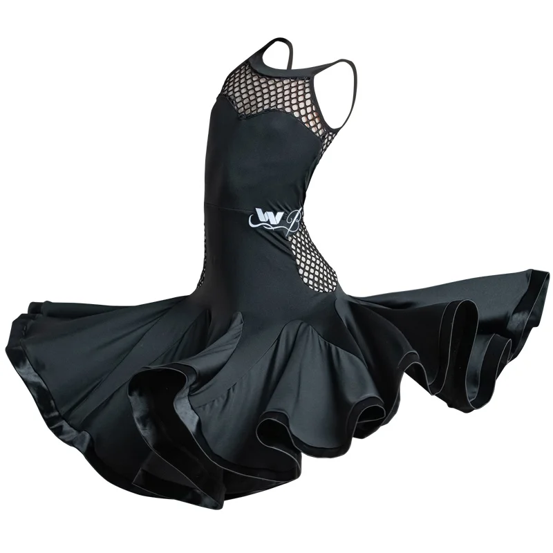 

Latin Dance Dress Girls Sleeveless Black Dresses Tango Rumba Cha Cha Samba Clothes Children Professional Competition Wear DN6005