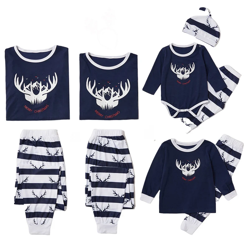 

Family Christmas Matching Pajamas Set Winter Adult Kid Girls Boys Pyjama Nightwear Baby Romper Christmas Family Matching Outfit
