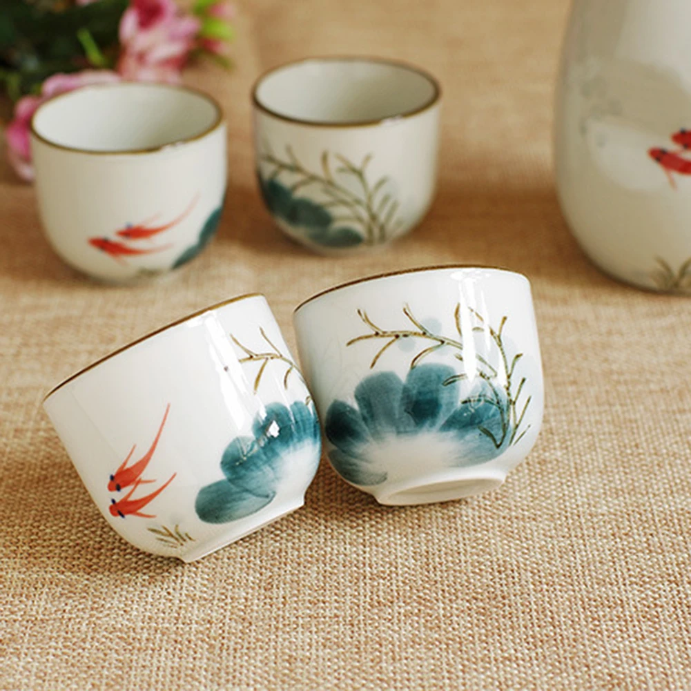 Японский набор сакэ с четырьмя кружками традиционные Керамические поделки