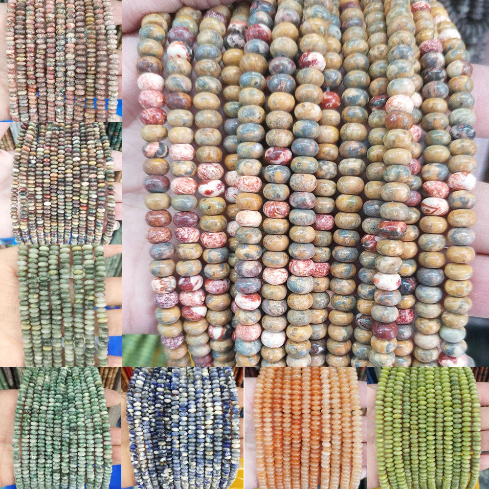 

22 Colors High Quality Natural Semi-precious Beads Strand 3*6mm Disc Beads Handmade DIY Bracelet Necklace Jewelry Accessories