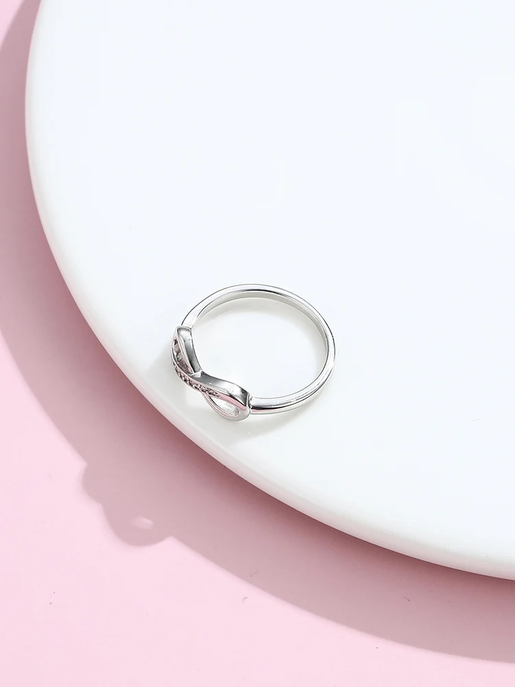 LEKANI бантом стиль кольцо для женщин S925 стерлингового серебра с инкрустацией из