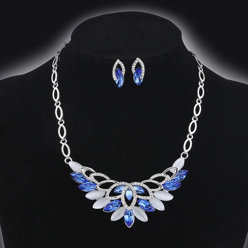 Роскошные свадебные ювелирные наборы для невесты золотое/серебряное покрытие