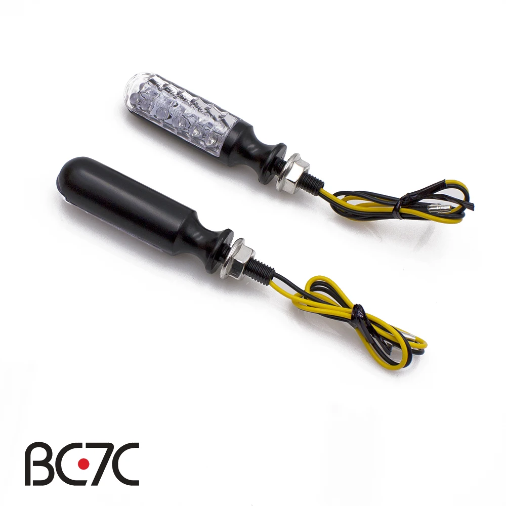 

Universal Motorcycle Mini LED Turn Light Indicator Amber Lamp Cylindrical For Harley Suzuki Yamaha