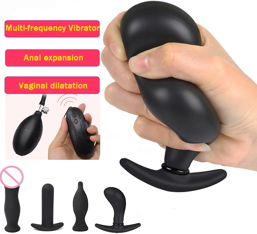 10 скоростей надувная силиконовая Анальная пробка вибратор анальный расширитель