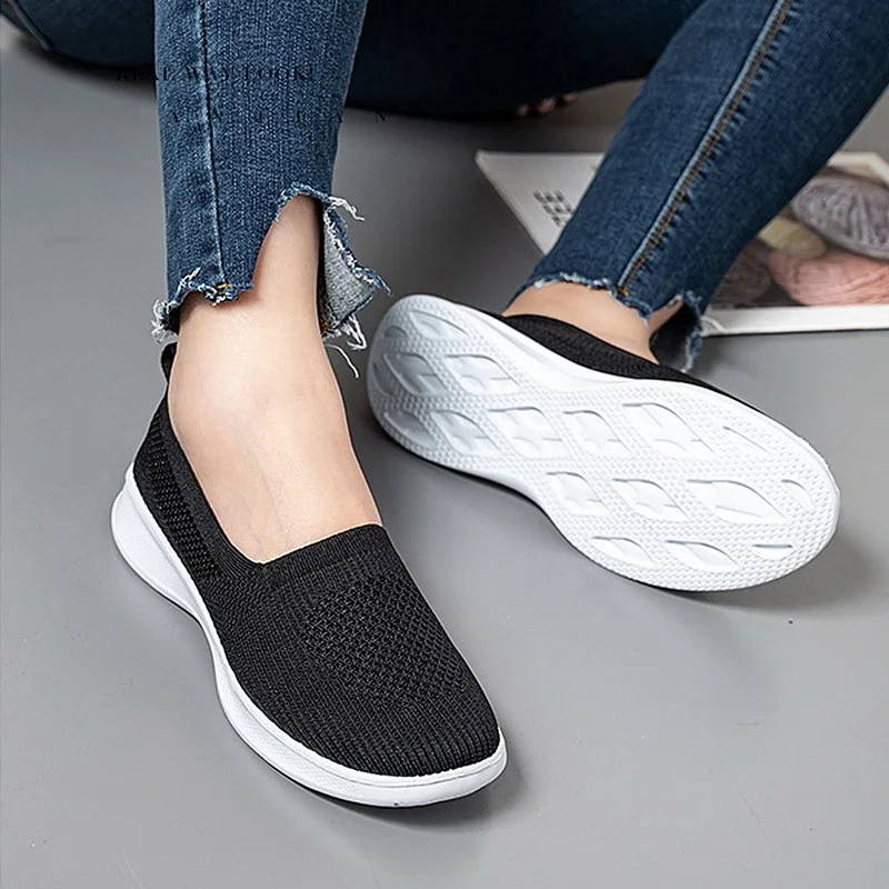 

Flats Shoes Women Slip On Mesh Breathable Shoes Woman Lightweight Sneakers Casual Footwear Femme Flats Shoes Women's Sandal 2021