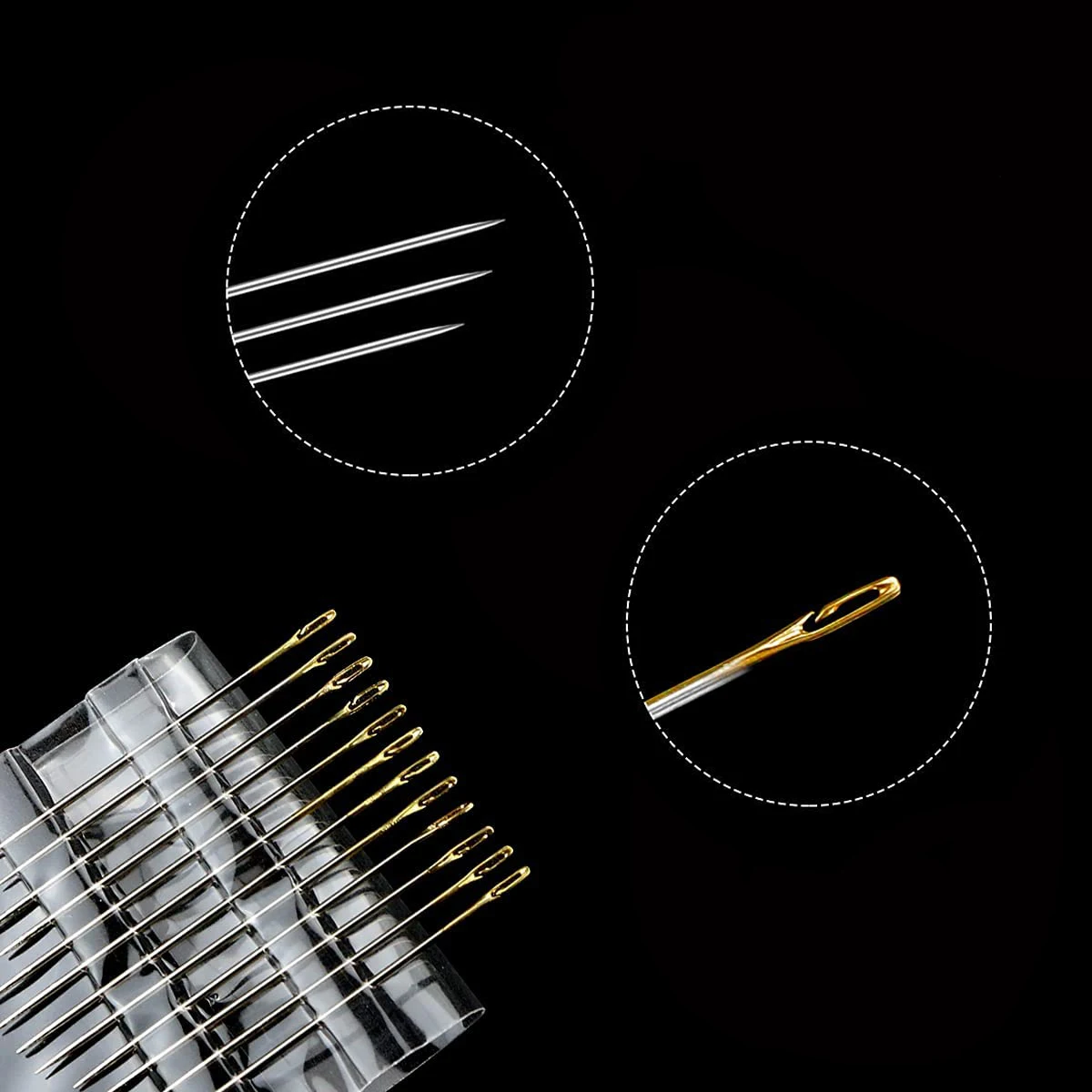 12 шт. 3 размера Self Threading иглы легко боковые швы шпильки Нержавеющая сталь Вышивка