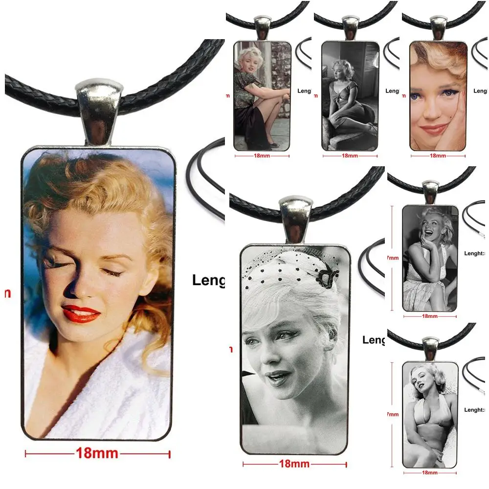 Marilyn Monroe с пистолетами стеклянный кабошон подвеска ожерелье прямоугольное