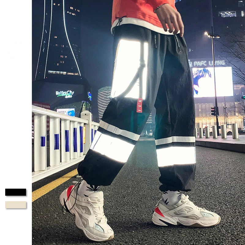 2020 светоотражающие мужские штаны шаровары в стиле хип хоп брюки карго для мужчин