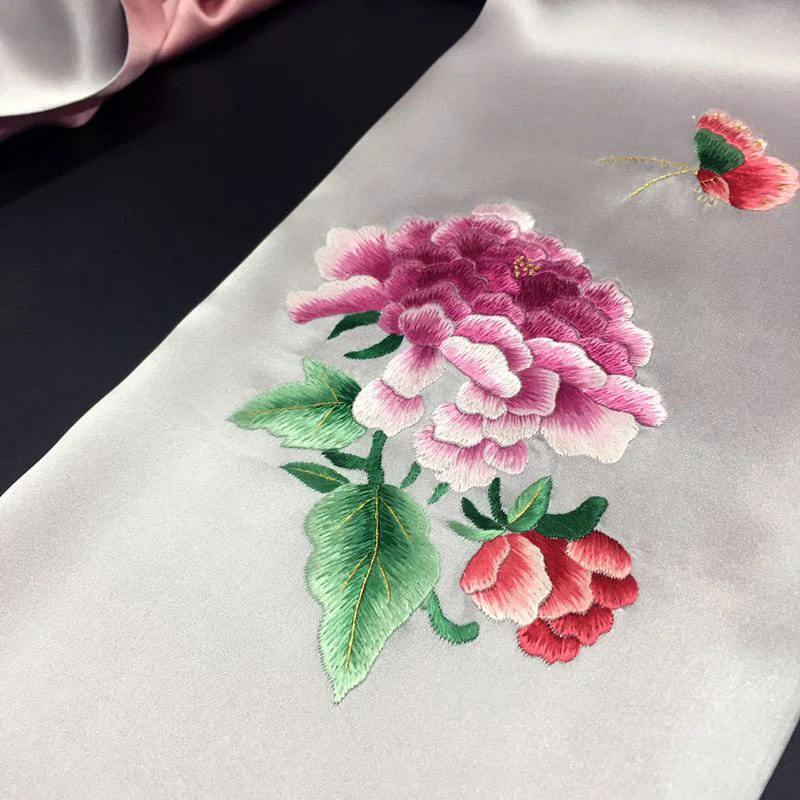 

★mulberry silk silk scarf women's spring and autumn embroidery versatile new Suzhou Embroidery Flower shawl silk scarf