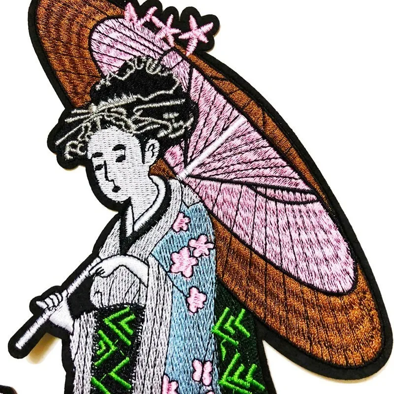 Аппликации женские в японском стиле с веером и зонтиком | Дом сад