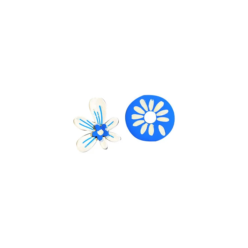

LOVOACC Funny Asymmetric Colorful Flower Earrings for Women Girls Neon Green Floral Geometric Drop Earrings 2021 Summer Jewelry