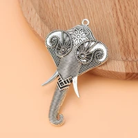 10pcslot silver color large elephant head charms pendants for necklace jewelry making accessories