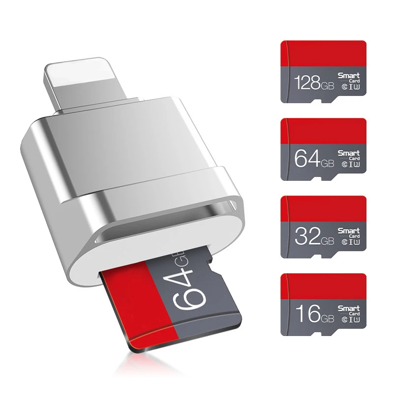 Фото OTG адаптер Mini Micro SD TF кардридер для iOS 14 13 12 и выше система внешний памяти iPhone 11 Pro Max 8 OTG адаптер Mini Micro SD TF кардридер для iOS 14 13 12 и выше система внешний памяти iPhone 11 Pro Max 8