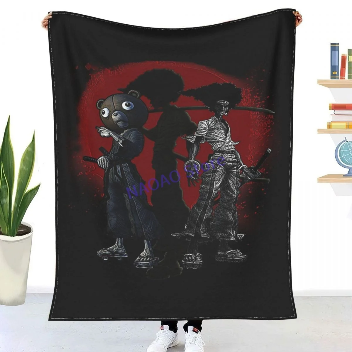 

Anime Afro Samurai T-Shirt Throw Blanket Sheets on the bed Blankets on the sofa Decorative lattice bedspreads Happy nap for