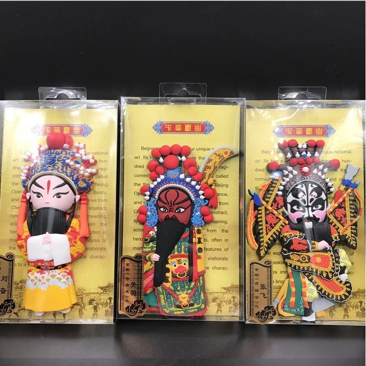 Фигурки с рисунком лица китайской оперы 3D магнит на холодильник фигурки