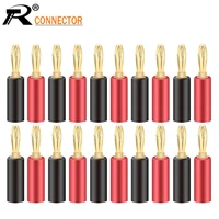 20pcs 4mm audio speaker screw banana plugs connector red black screw type speaker cable wire pin banana plug connectors