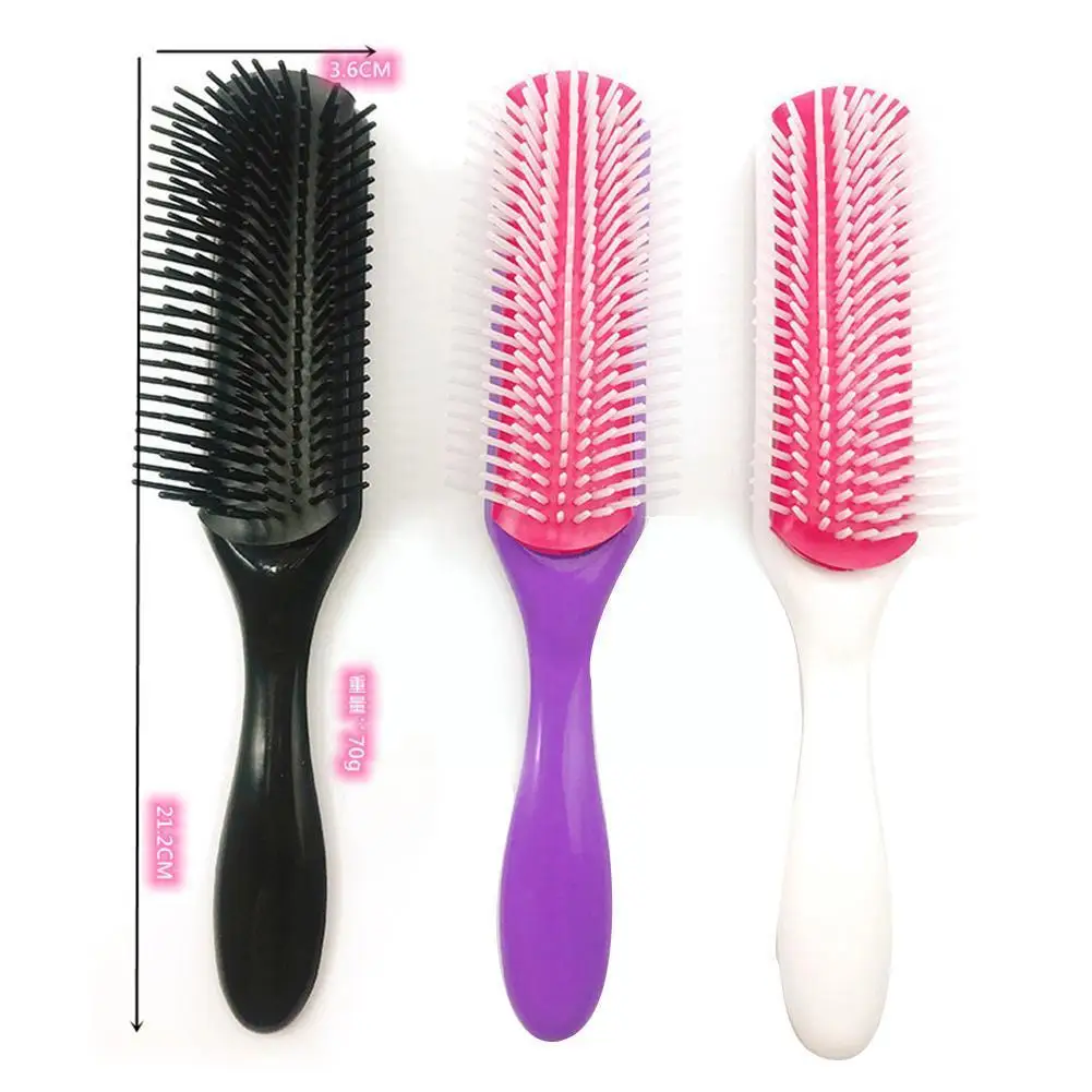 

9-Row Detangling Hair Brush Hairdressing Styling Tool Brush Care Hair Detangler Hair Wet Massage For Women Scalp Comb O1J0