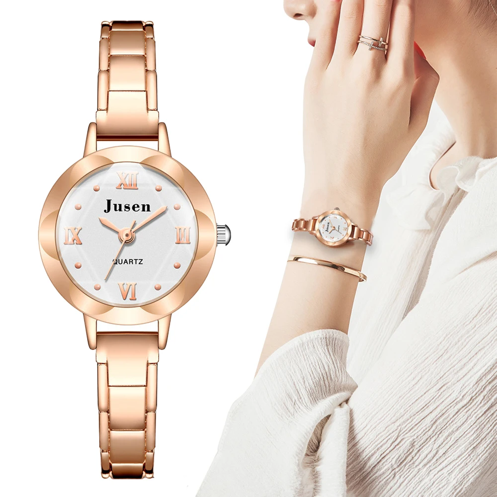 

Qualities 2021 Fashion Women Watches Rose Gold Luxury Stainless Steel Ladies Wristwatches Diamond Female Bracelet Watch Gifts
