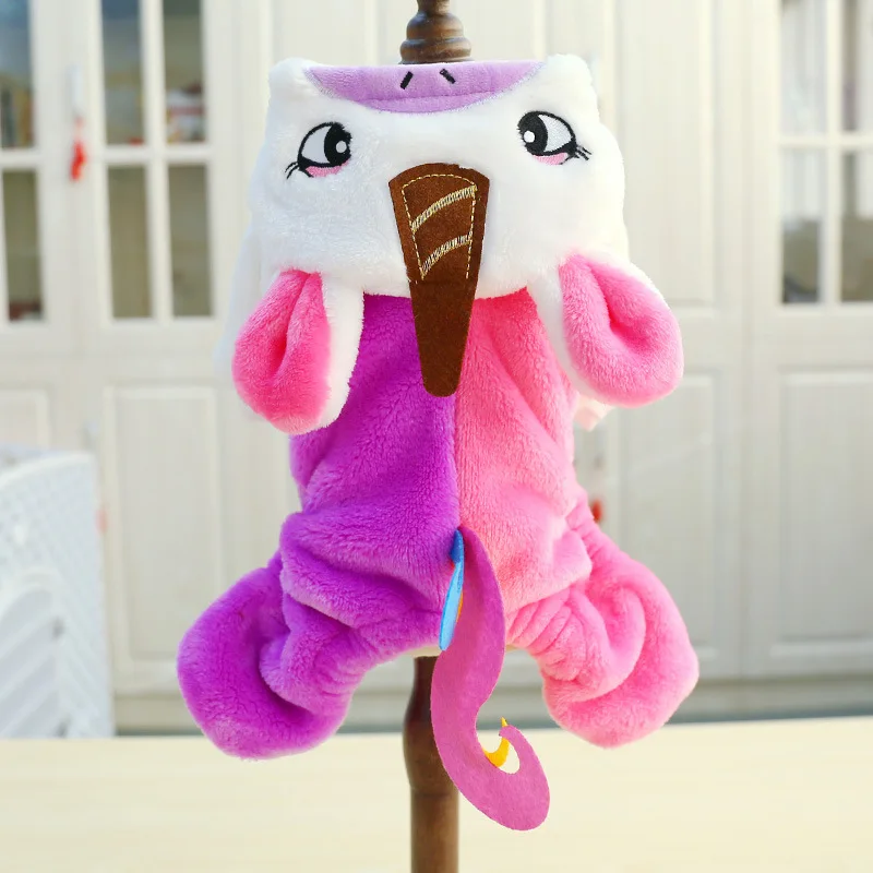 

Plush Soft Dog Clothes Cosplay Rainbow Unicorn DinosaurPet Transformation Costume Cute Warm Comfortable Puppy Clothes Teddy Suit