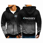 Куртка мужская с капюшоном, повседневная флисовая толстовка на молнии, с принтом логотипа на канале хип-хоп, с градиентным переходом цветов, в стиле Харадзюку