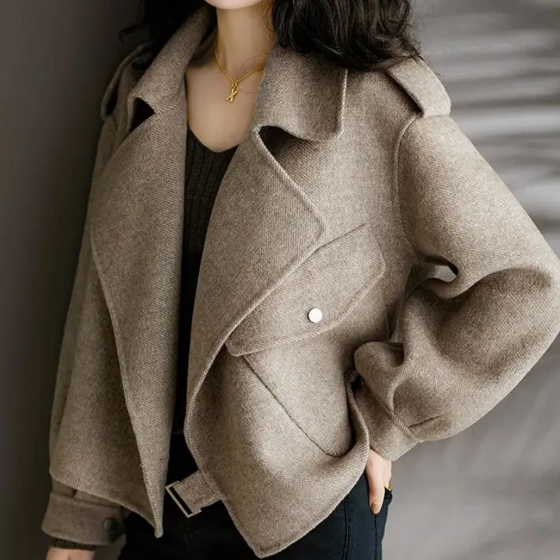 

Women Blazer Twill Woolen Jacket 2021 New Arrivals Long Grey Blazer Ladies Coats