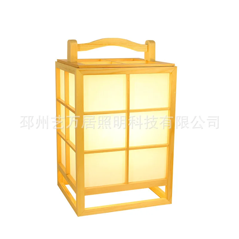 

Yiwanju wooden decorative table lamp Japanese tatami pine table lamp floor lamp Chinese solid wood room bedside lamp