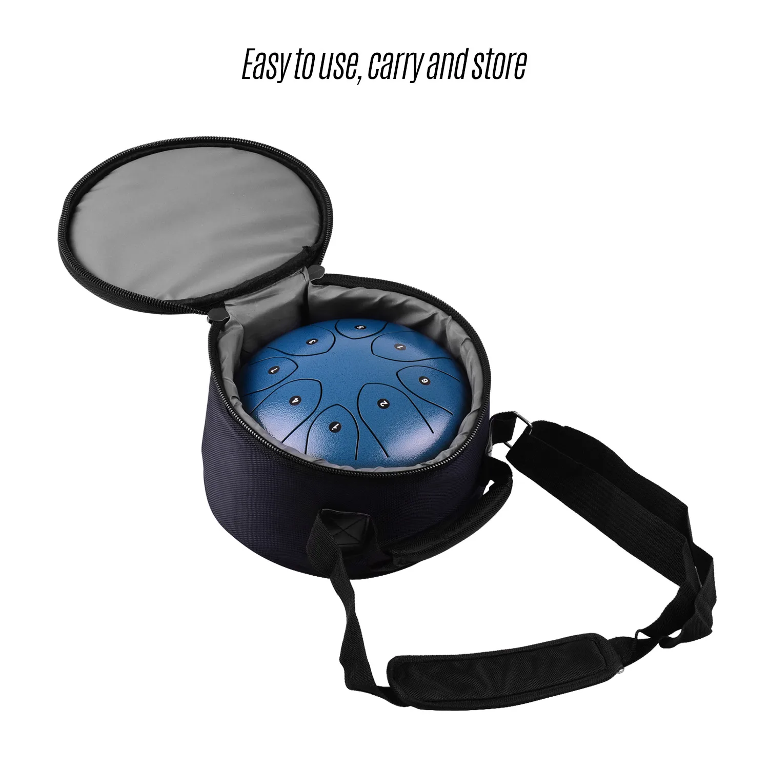 

8 Inch 8-Tone Steel Tongue Drum Hand Pan Drum Percussion Instrument for Kids with Drum Mallets Carry Bag Music Book Sticker
