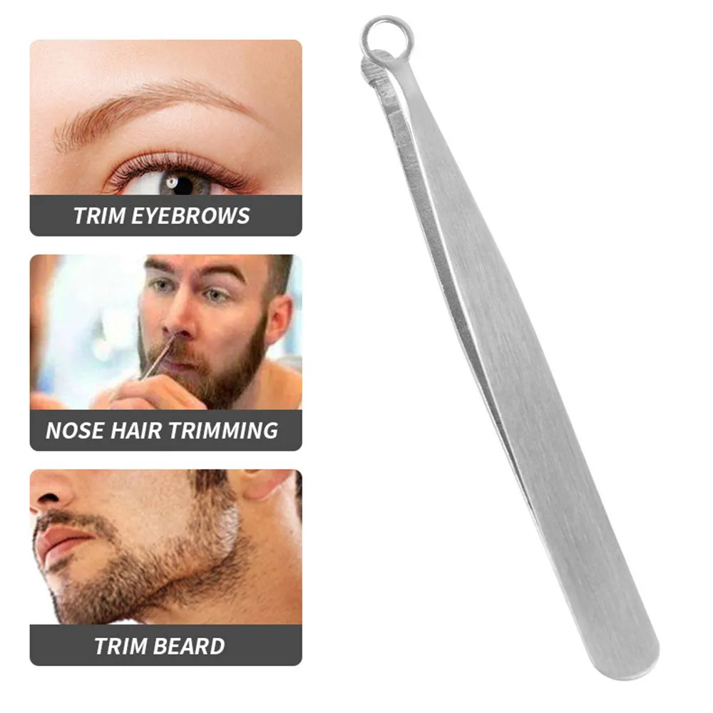 

Stainless Steel Nose Removal Tweezers Lightweight Convenient Universal Nose Hair Trimming Tool Round Head Nose Hair Clip