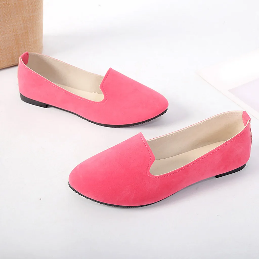 Женские однотонные туфли на плоской подошве большие размеры удобные тонкие без