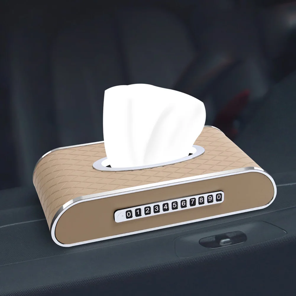 Кожаная многофункциональная коробка для салфеток лица держатель с часами дома