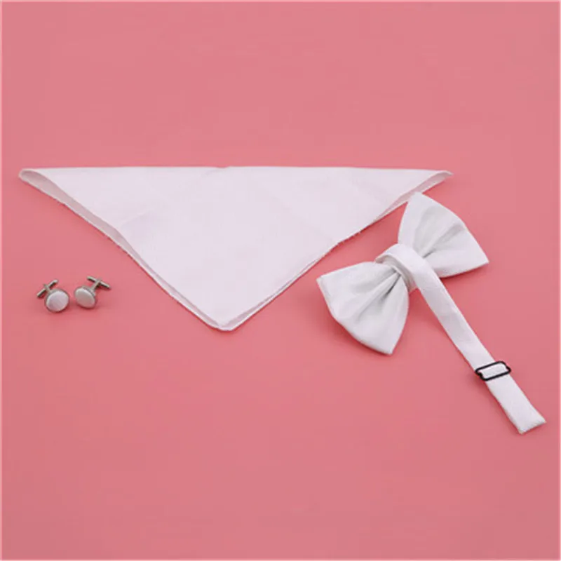 

Mens Tie Set Bowtie Cravat Cufflinks Fashion Butterfly Party Wedding Bow Ties For Men Girls Candy Solid Color Bowknot