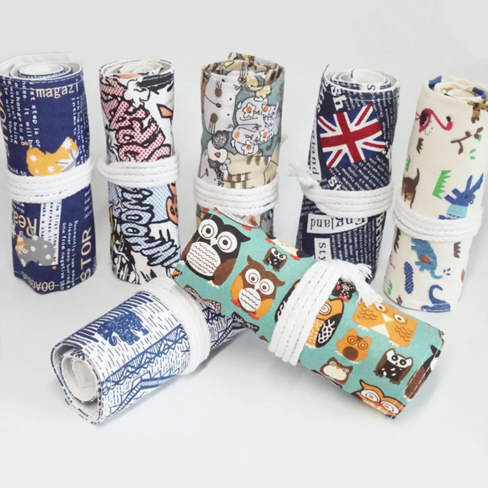 

Cat Pattern Pencil Roll Bag Rolling Pencil Pouch Pen Case (48 Holes)