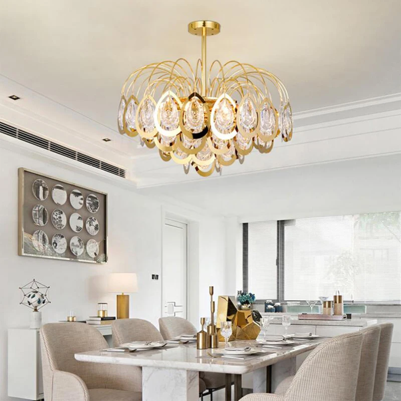 Postmodern peacock feather shape restaurant chandelier creative personality crystal light luxury living room bedroom | Лампы и