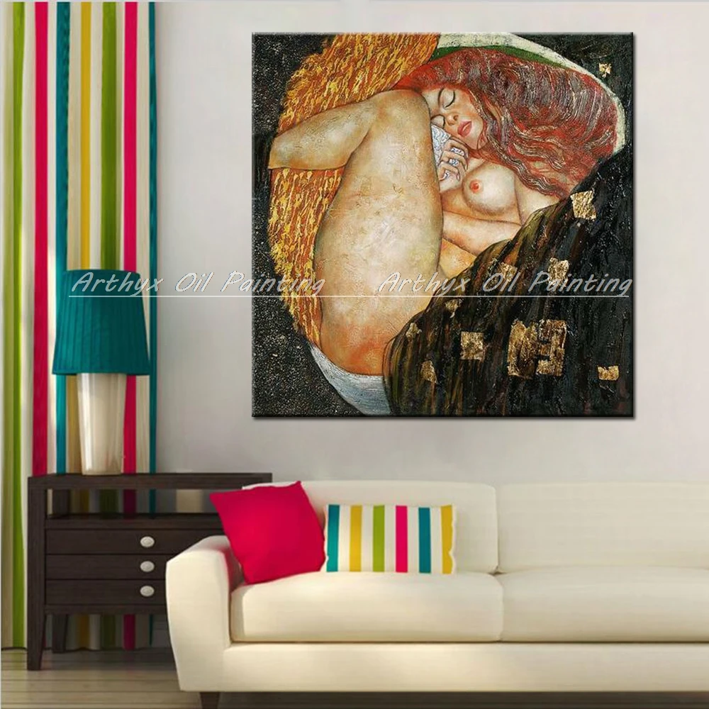 Картина маслом Arthyx Gustav Klimt обнаженная женская абстрактный холст ручной работы